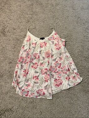 American Eagle Outfitters Floral Spaghetti-Strap Camisole - White & Pink